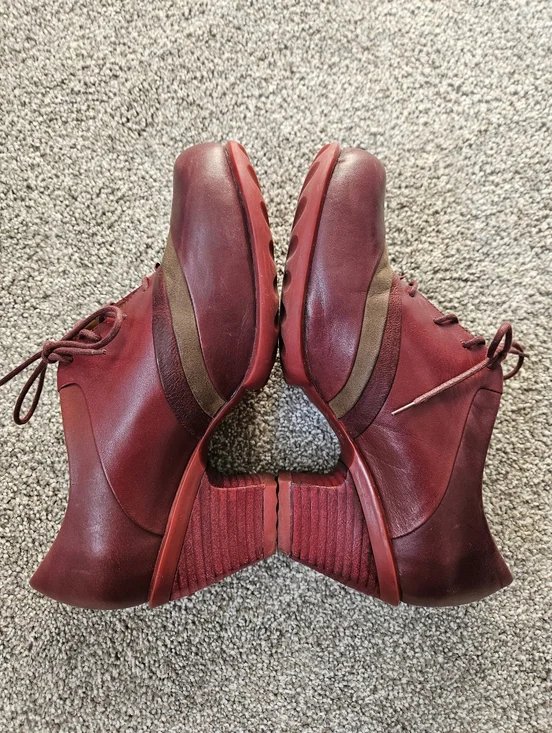 Fluevog Hopefuls Vow In Burgandy Fits Like 9-9.5 Size 10 Rounded Toe Laces - Picture 2 of 16